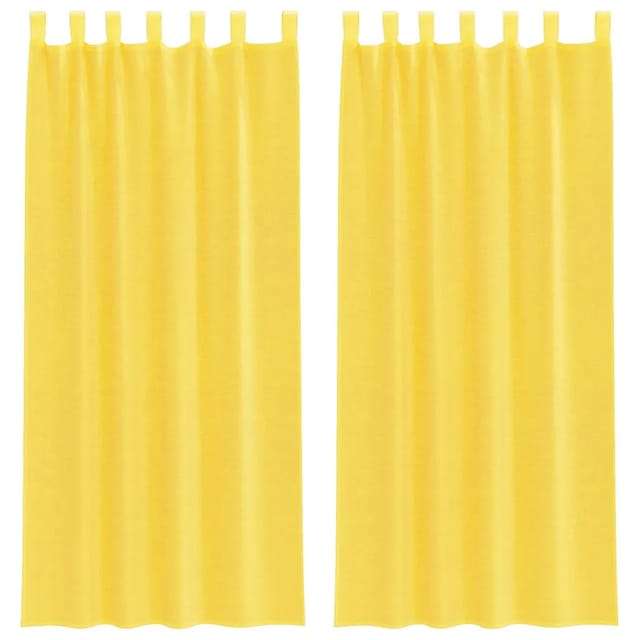 vidaXL Voile Vorhänge mit Stangentaschen 2 Stk Gelb 4102229