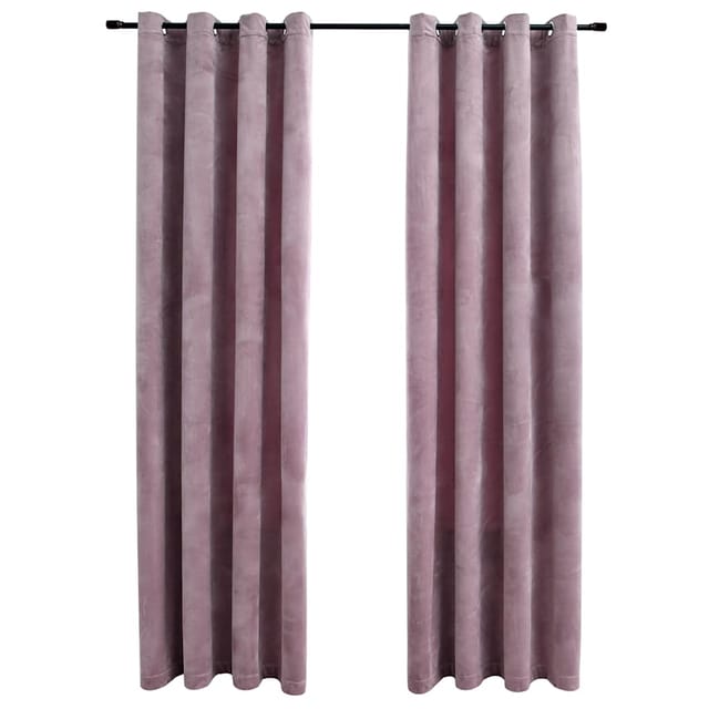 vidaXL Verdunkelungsvorhänge mit Ösen 2 Stk Samt Antik-Rosa 140x225cm 134521