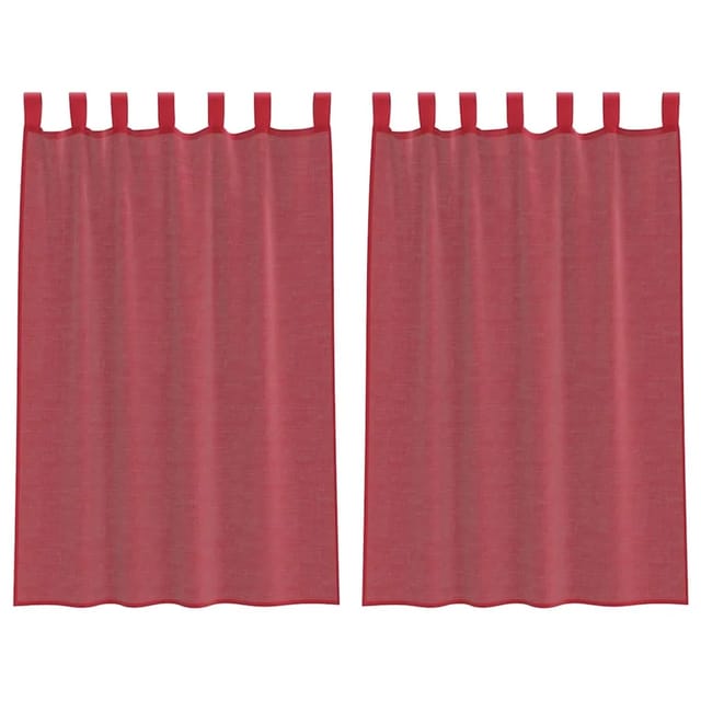 vidaXL Voile Vorhänge mit Schlaufen 2 Stk Weinrot 140x175 cm 4102337