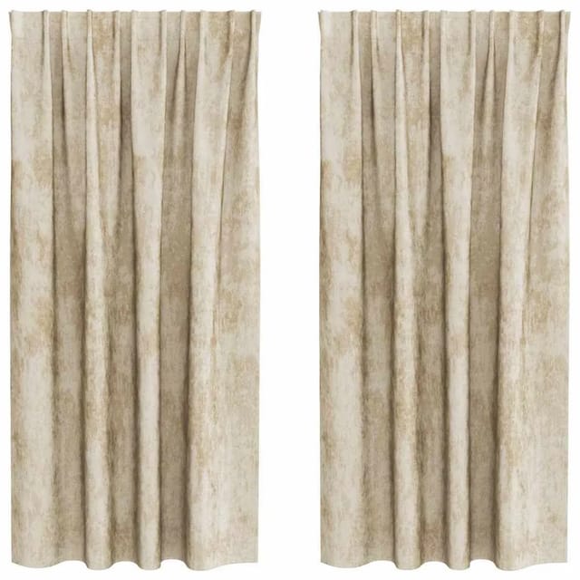 vidaXL Vorhänge 2 Stk Creme 175 x 140 cm Samt 4107699