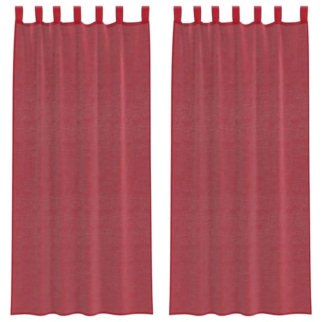 vidaXL Voile Vorhänge mit Schlaufen 2 Stk Weinrot 140x225 cm 4102338