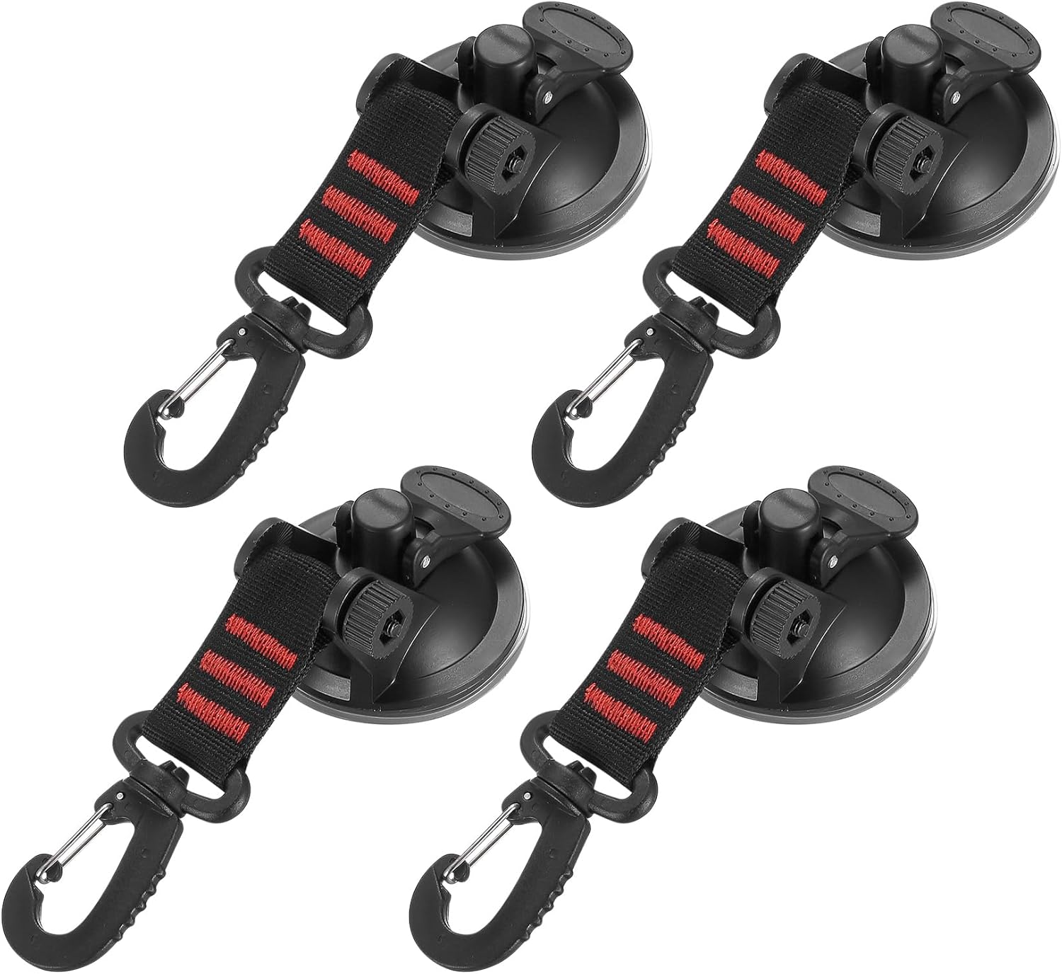 Ccykxa 4 Pièces Ventouses De Camping Avec Crochets - Ultra Puissantes, Ventouse D'Ancrage Avec Fixation, Crochets À Ventouse Multifonctionnels Pour Voiture, Camping, Maison, Tente, Auvent