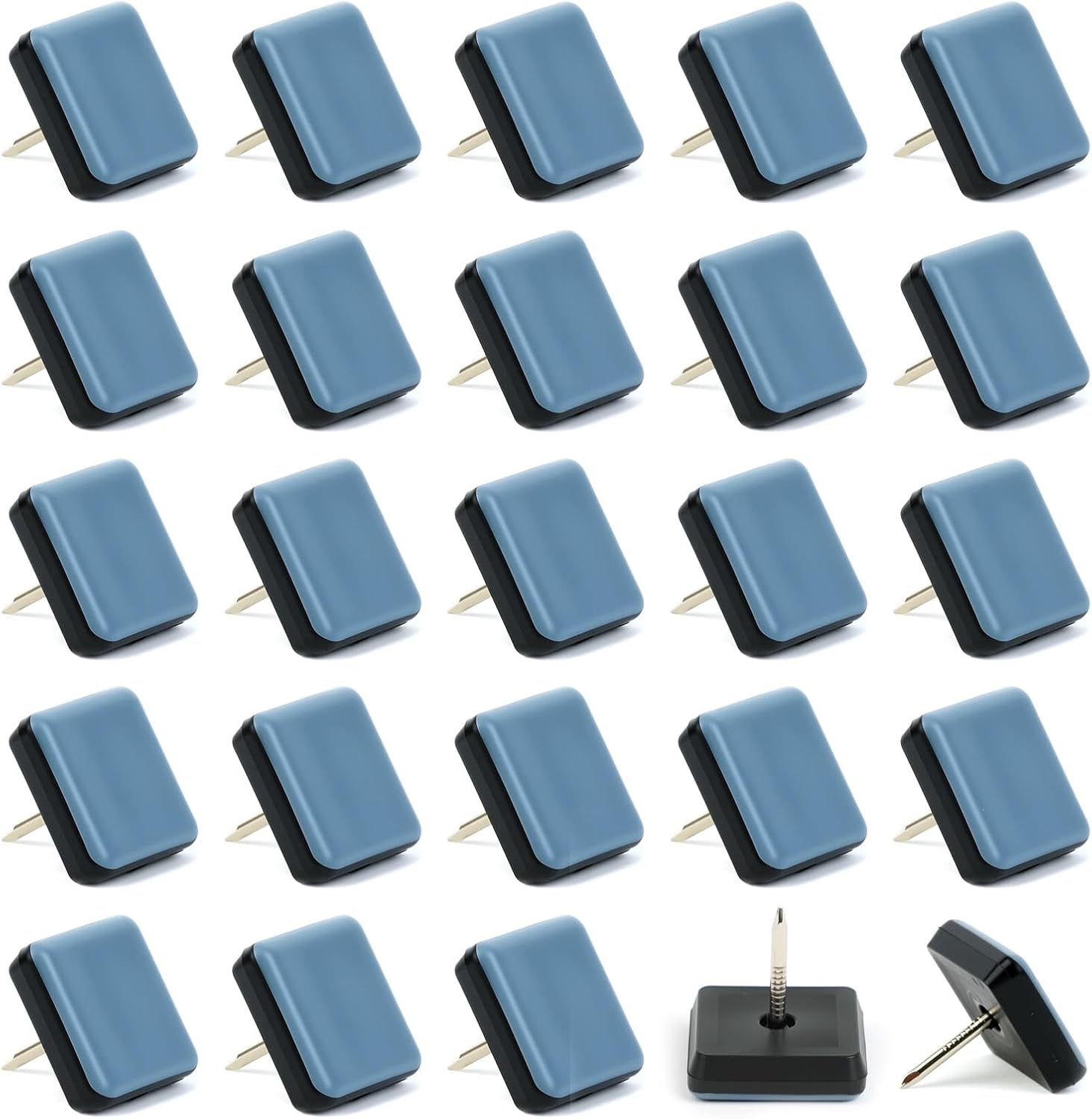 Ccykxa 22x22mm Patins De Meubles Avec Clou, 28 Pièces Ptfe Téflon Carré Coulisses De Meubles Adaptés Aux Sols Et Tapis Lisses