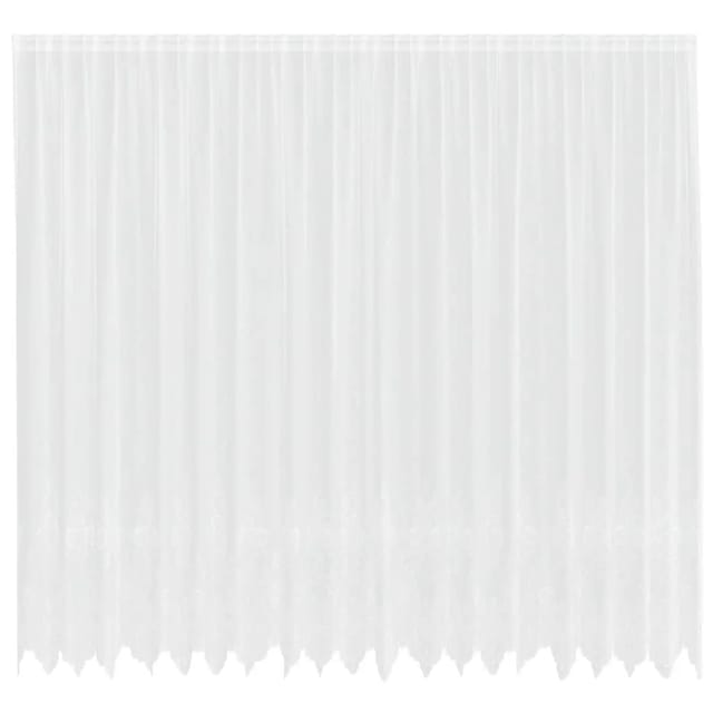 vidaXL Spitzenvorhang mit Vorhängen Weiß 500x280cm Polyester 4107928