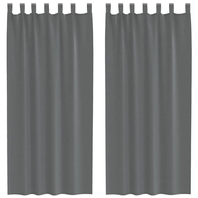 vidaXL Voile Vorhänge mit Schlaufen 2 Stk Dunkelgrau 140x245 cm 4102274