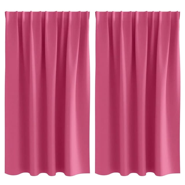 vidaXL Verdunkelungs-Vorhänge mit Ringen Helles Pink Polyester 4107513