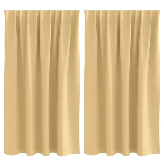 vidaXL Verdunkelungs-Vorhänge mit Ringen 2 Stk Beige 140 x 140 cm 4107423