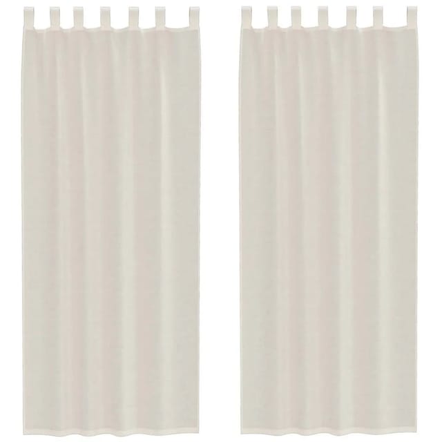 vidaXL Voile Vorhänge mit Lasche 2 Stk Creme 4102270