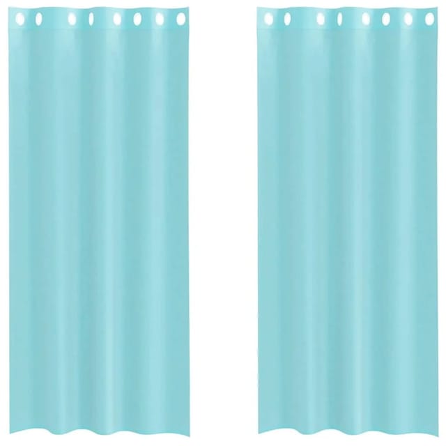 vidaXL Voile Vorhänge mit Ösen 2 Stk Türkis 4102146