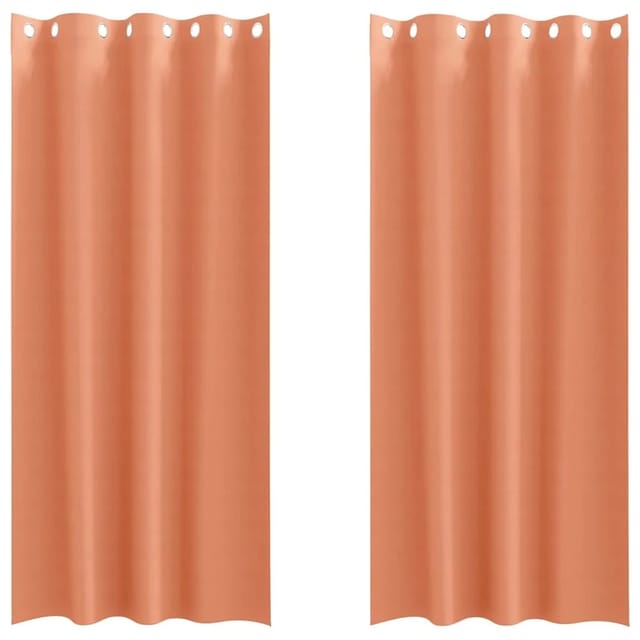 vidaXL Verdunkelungs-Vorhänge mit Ringen Terrakotta Polyester 4107416