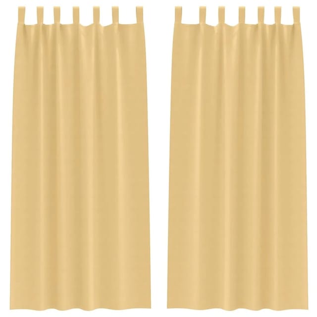 vidaXL Verdunkelungs-Vorhänge mit Ringen Beige Polyester 4107535