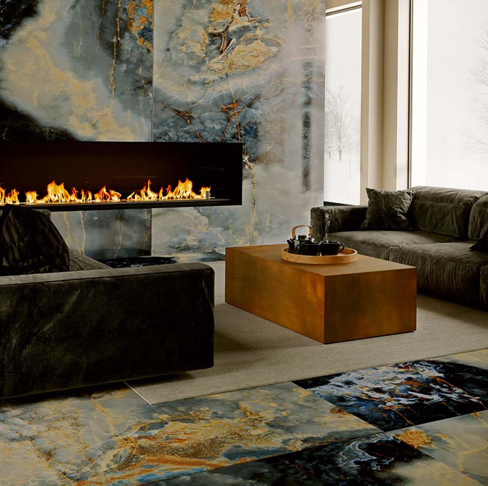 Feinsteinzeug Marmoroptik Alabaster-onyx Blau Glänzend 60x120 - Eebe122 (ceramishop.de)