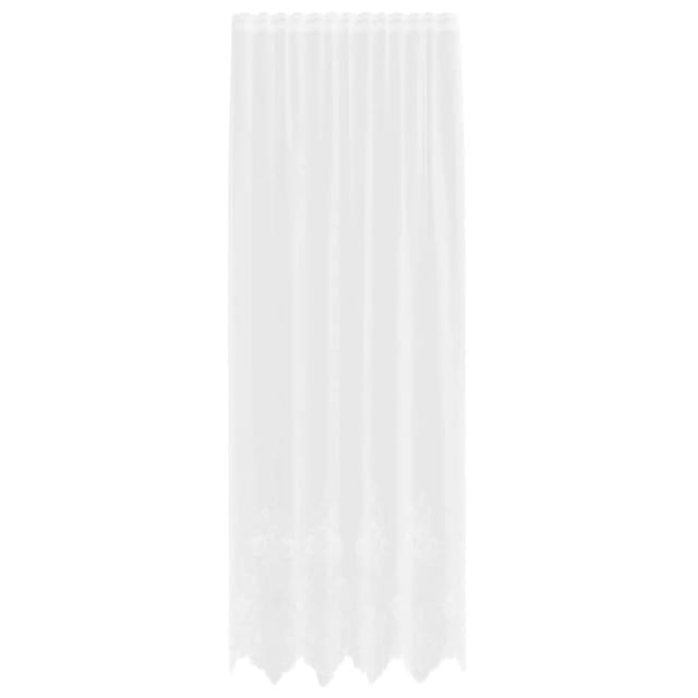 vidaXL Spitzenvorhang mit Vorhängen Weiß 150x280cm Polyester 4107876
