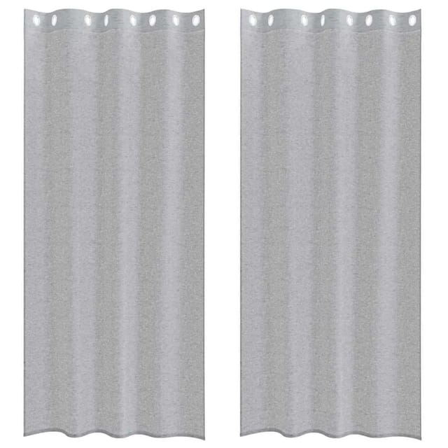 vidaXL Voile-Vorhang 2 Stk Dunkelgrau 140x260cm Polyester 4108006