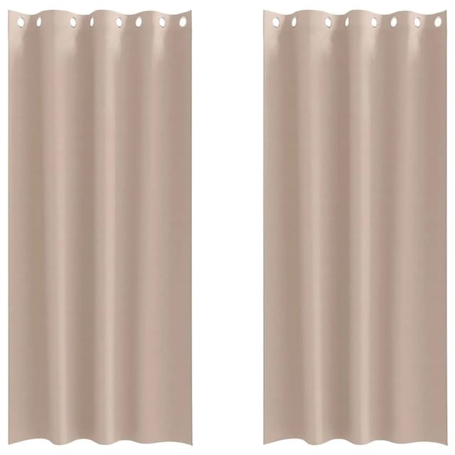 vidaXL Verdunkelungs-Vorhänge mit Ringen Taupe Polyester 4107331
