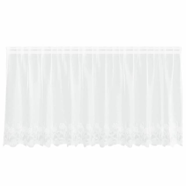 vidaXL Spitzenvorhang mit Vorhängen Weiß 300x80cm Polyester 4107774