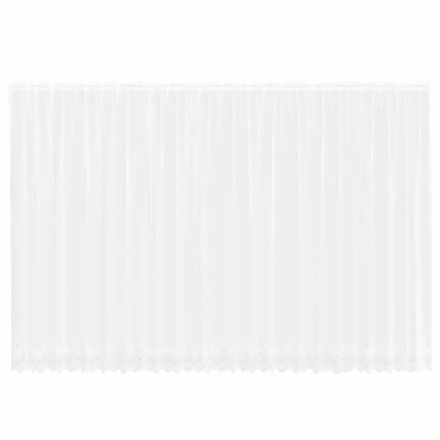 vidaXL Spitzenvorhang mit Vorhängen Weiß 600x245cm Polyester 4107822