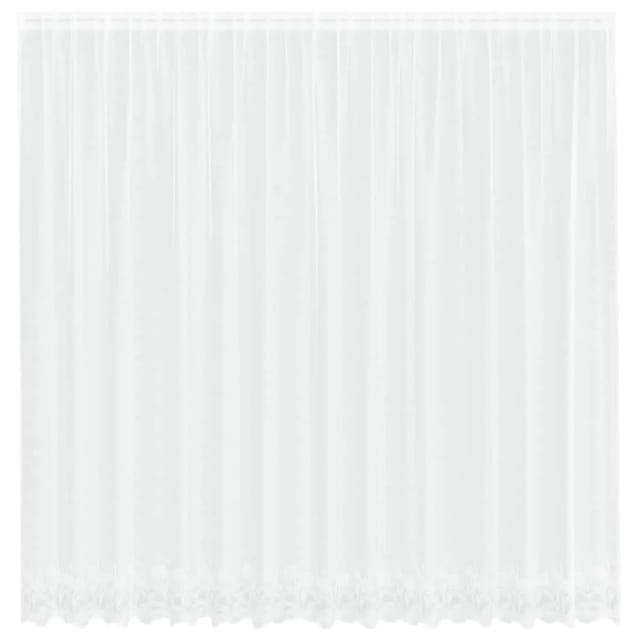 vidaXL Spitzenvorhang mit Vorhängen Weiß 400x220cm Polyester 4107794