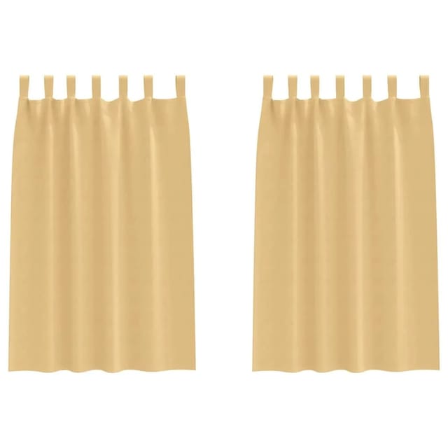 vidaXL Verdunkelungs-Vorhänge mit Ringen Beige Polyester 4107534