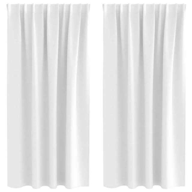 vidaXL Verdunkelungs-Vorhänge mit Ringen Hellweiß Polyester 4107494