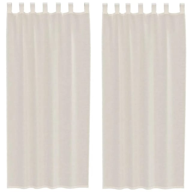 vidaXL Voile Vorhänge mit Lasche 2 Stk Creme 4102269