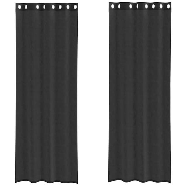 vidaXL Voile Vorhänge mit Ösen 2 Stk Schwarz 140x260 cm 4102063