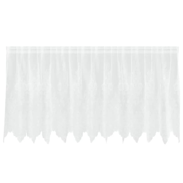 vidaXL Spitzenvorhang mit Vorhängen Weiß 300x120cm Polyester 4107893