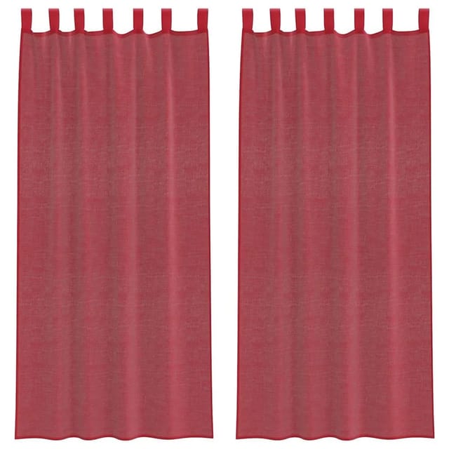 vidaXL Voile Vorhänge mit Schlaufen 2 Stk Weinrot 140x245 cm 4102339