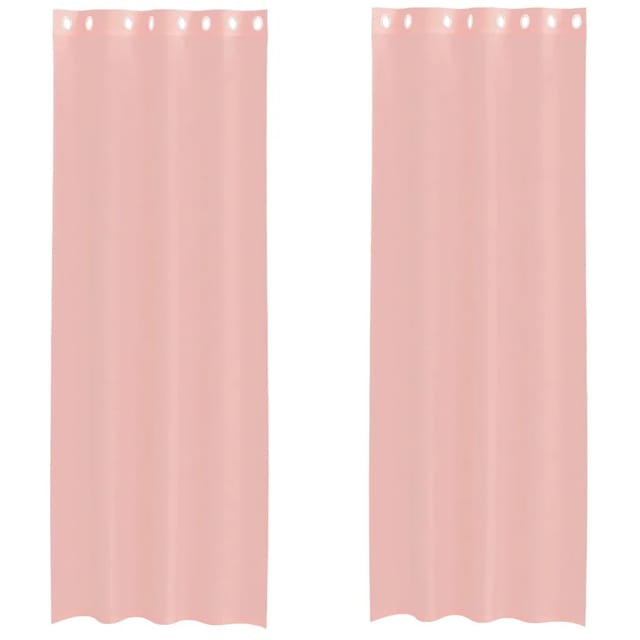vidaXL Voile Vorhänge mit Ösen 2 Stk Rosa 140x260 cm 4102099
