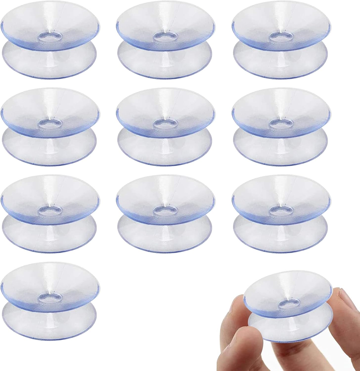 Ventouses Double Face,ventouse Plastique Double Faces Ventouses Doubles Faces Silicone,convient Pour L'Extérieur Cuisine,salle De Bain Miroir 10pc