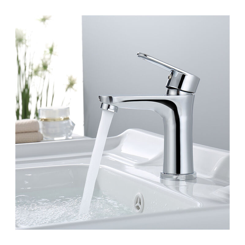 Mitigeur De Lavabo Chromé Robinet Salle De Bain À Deux Voies Robinet Lavabo Pour Salle De Bain Robinetterie De Lavabo En Acier Inox