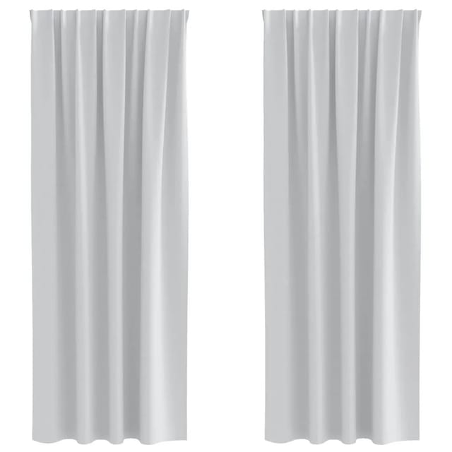 vidaXL Verdunkelungs-Vorhänge mit Ringen Helles Grau Polyester 4107462