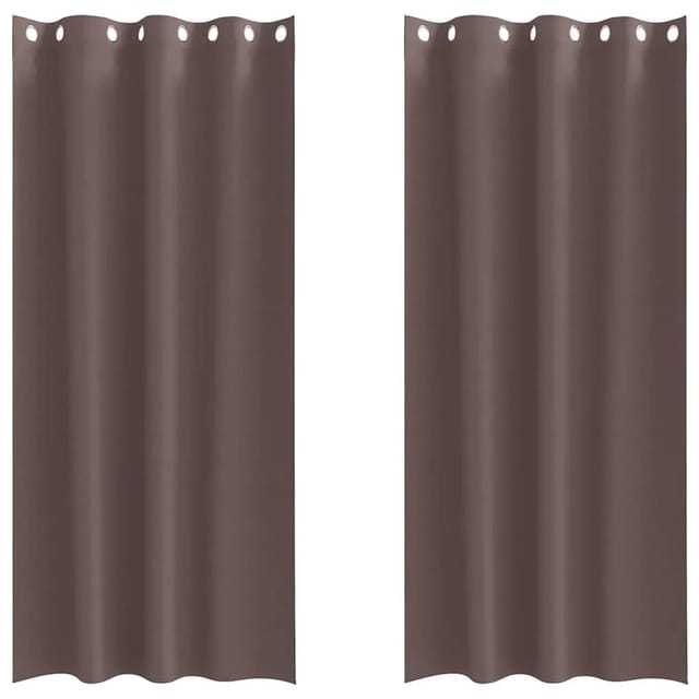 vidaXL Verdunkelungs-Vorhänge mit Ringen Dunkelbraun Polyester 4107335