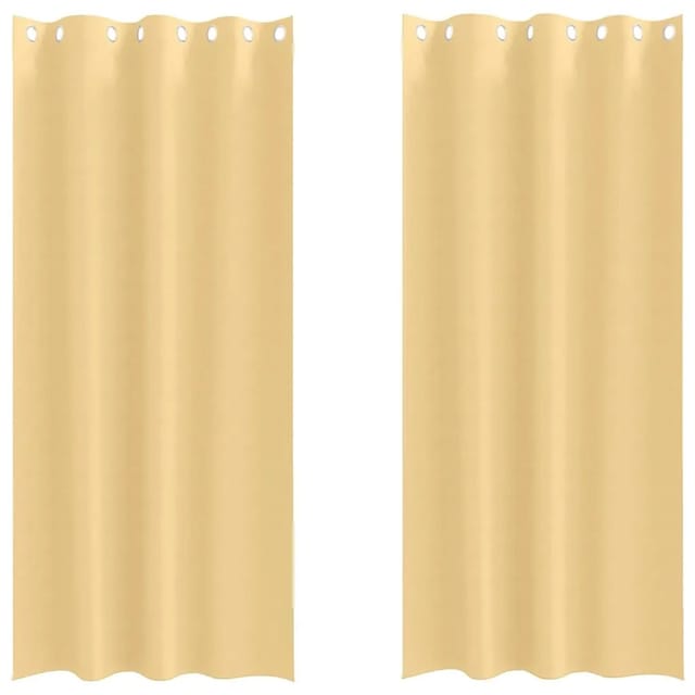 vidaXL Verdunkelungs-Vorhänge mit Ringen Beige Polyester 4107316