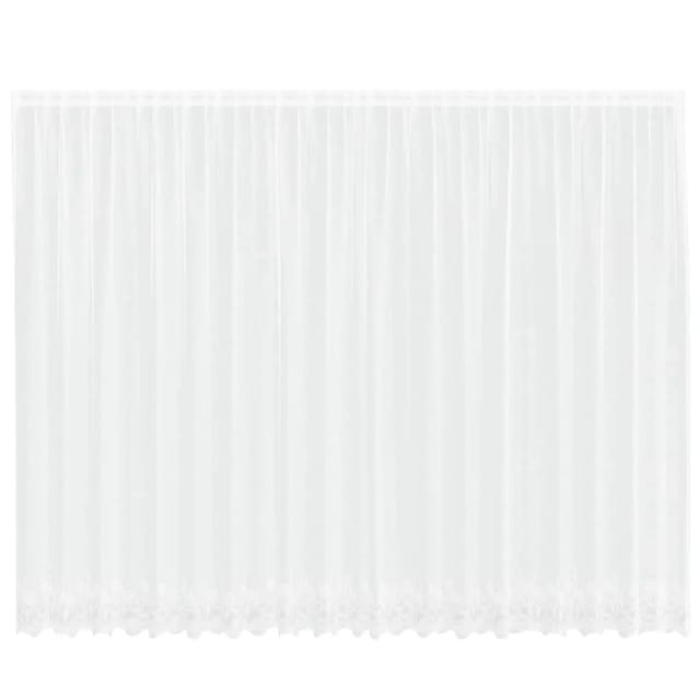 vidaXL Spitzenvorhang mit Vorhängen Weiß 500x200cm Polyester 4107806