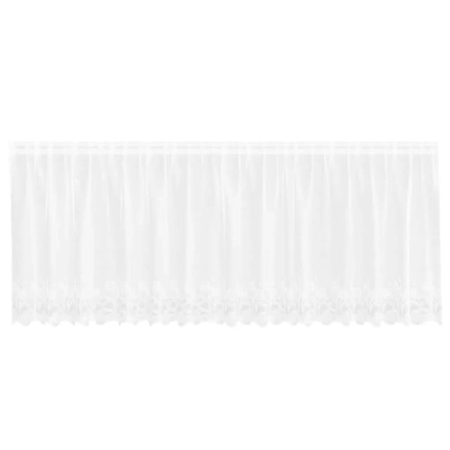 vidaXL Spitzenvorhang mit Vorhängen Weiß 400x120cm Polyester 4107789