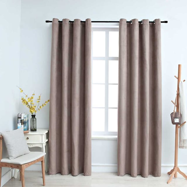 vidaXL Verdunkelungsvorhänge mit Metallösen 2 Stk Taupe 140x245 cm 134478
