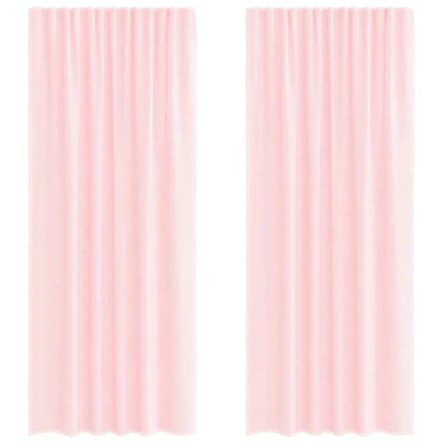 vidaXL Voile Vorhänge mit Stangentaschen 2 Stk Hellrosa 4102189