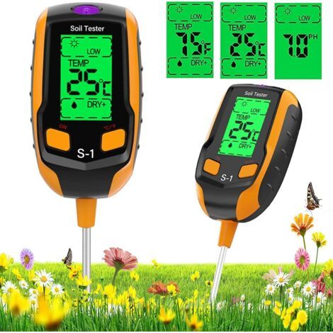 Lan Boden-ph-tester, 4-in-1 Feuchtigkeitsmesser Für Zimmerpflanzen, Pflanzenwassertester, Boden-ph-wert, Luftfeuchtigkeit, Licht, Temperatur, Für Garten- Und Topfpflanzen