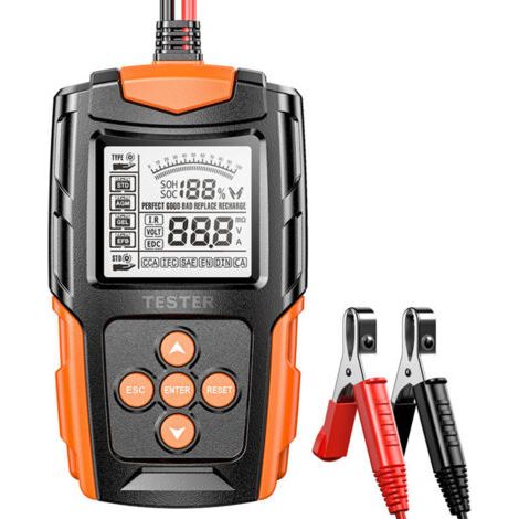 Lan Autobatterietester, 12v/24v Batterietester Mit Lcd-bildschirm, Diagnosegerät Für Pkw/elektrofahrzeuge/motorräder/lkw/nutzfahrzeuge/agm-batterien Usw.