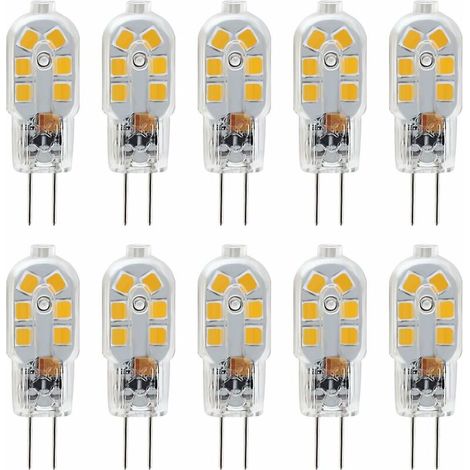 Lan G4 12v Led-lampe, 1w Entspricht Einer 10w Halogenlampe, Flimmerfrei, 200lm, Warmweiß (3000k), 360° Abstrahlwinkel, Nicht Dimmbar, 10er-packung