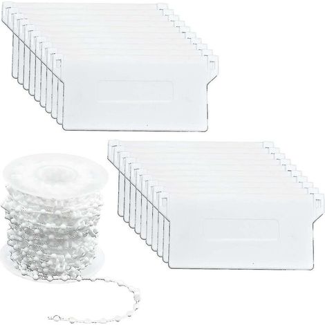 Lan 20-teiliges Set Mit Beschwerten Lamellen Für Vertikaljalousien, 89 Mm (3,5 Zoll) X 10 M, Reparaturset, Weiß