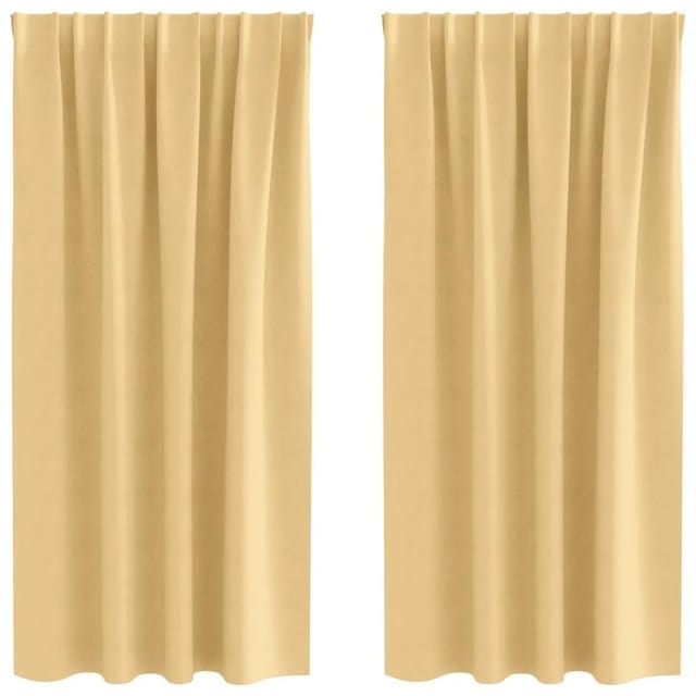 vidaXL Verdunkelungs-Vorhänge mit Ringen Beige Polyester 4107424