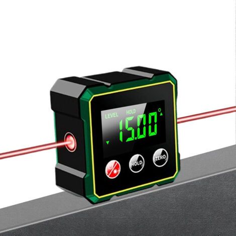 Lan Digitaler Winkelmesser Mit Elektronischem Laser-nivelliergerät, Neigungsmesser, Leistungsstarker 4-seitiger Magnetischer Winkelmesser Mit Hintergrundbeleuchtung, Messwerkzeug Für Tischkreissägen