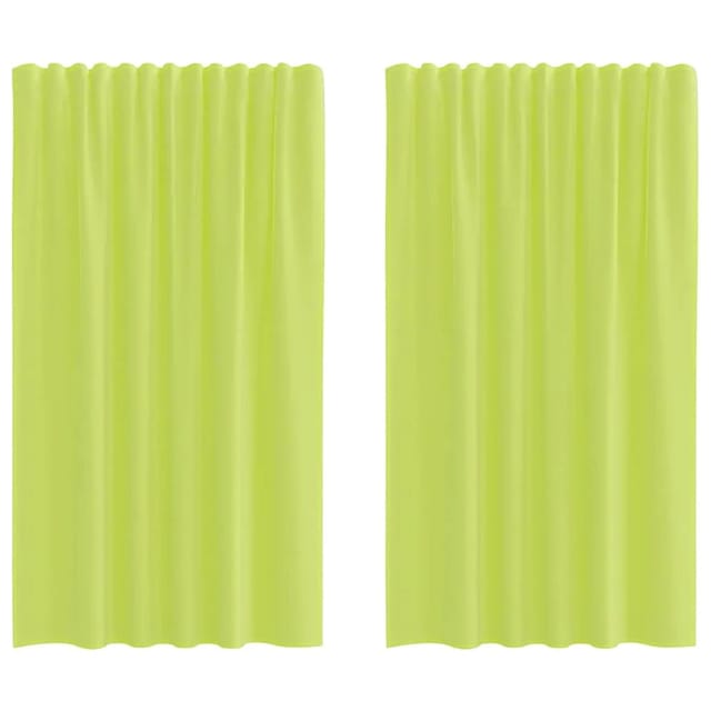 vidaXL Voile Vorhänge mit Stangentaschen 2 Stk Apfelgrün 4102162
