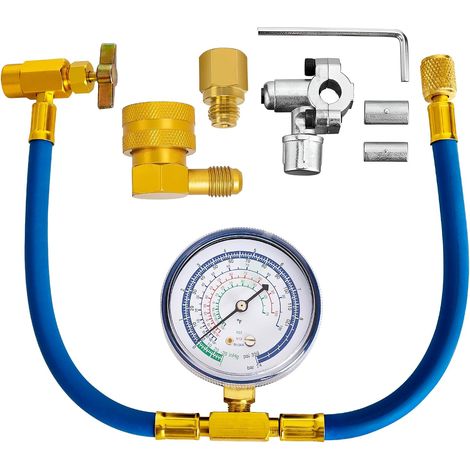 Lan R134a Kältemittel-befüllschlauch Mit Bpv31-bohrventil Für Kühlschränke – Bohrventil-sets Für Wasserhähne Mit Manometer, R134a Auf R-12/r-22-kanister Für Kühlschrank-klimaanlage