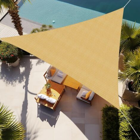 Lan Durchlässiges Dreieckiges Sonnensegel 5,03 M X 5,03 M X 5,03 M Für Terrasse, Garten, Innenhof, Patio, Pergola
