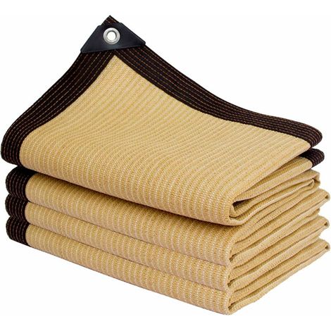 Lan Rechteckiges Schattierungsnetz, Leichtes Schattierungsgewebe Für Den Außenbereich, Geeignet Für Markisen, Pools Und Garagen, Mit Robusten Ösen, Beige, 3 X 6 M
