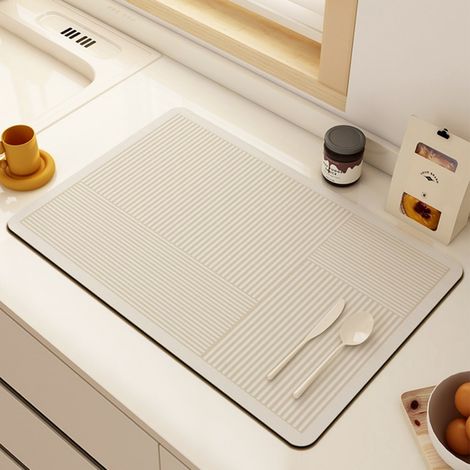Lan Luxury – Quadratische Küchenabtropfmatte (40 X 50 Cm, Kieselgur), Aus Kieselgur, Strapazierfähig Und Saugfähig, Für Tische, Couchtische, Als Hitzeschutz Und Wärmedämmung.