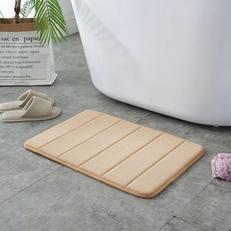 Lan Kamelfarbene Steppmatte, 4060 Cm (1,0 Cm Pvc-unterseite Mit Korallenvlies). Korallenvlies-fußmatte, Waschbar Und Pflegeleicht, Saugfähig Und Rutschfest.